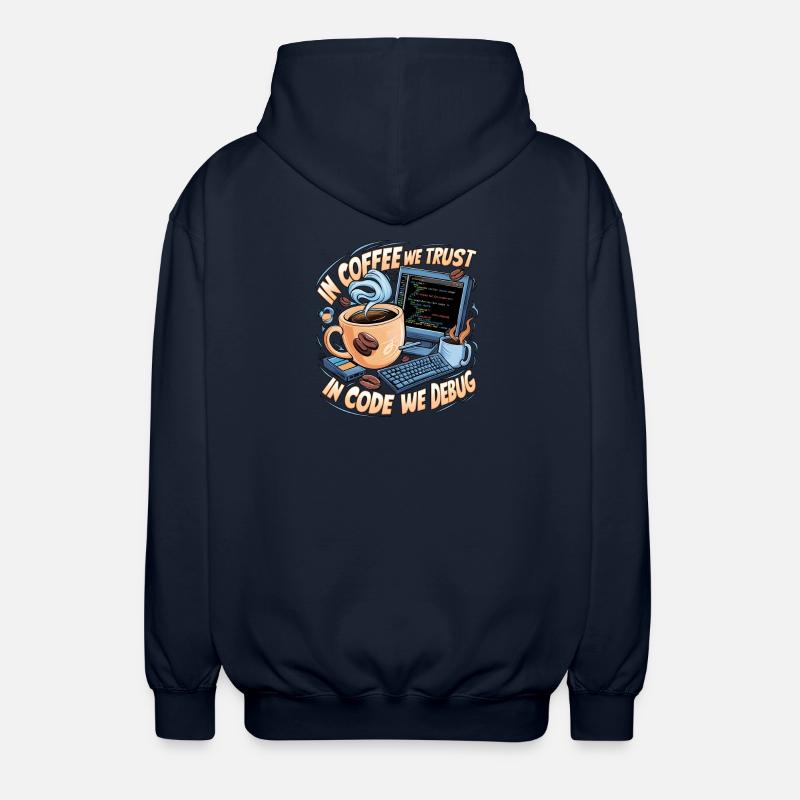 KaffeeCode Debug: In Code Wir Debuggen - Unisex Kapuzenjacke - Navy