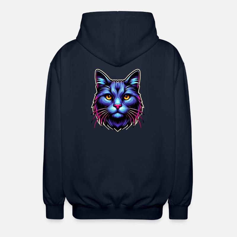 Cat - Unisex Hooded Jacket - navy