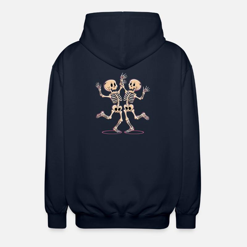 Cheerful Dance Skeleton Figures - Unisex Hooded Jacket - navy