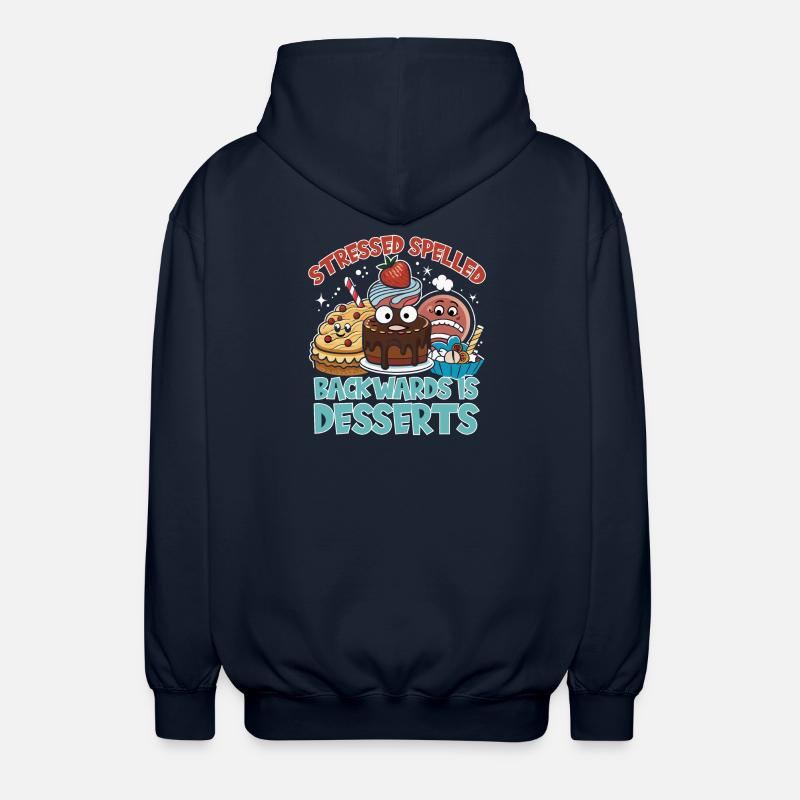 Stressed Spelled Backwards Desserts - Unisex Kapuzenjacke - Navy