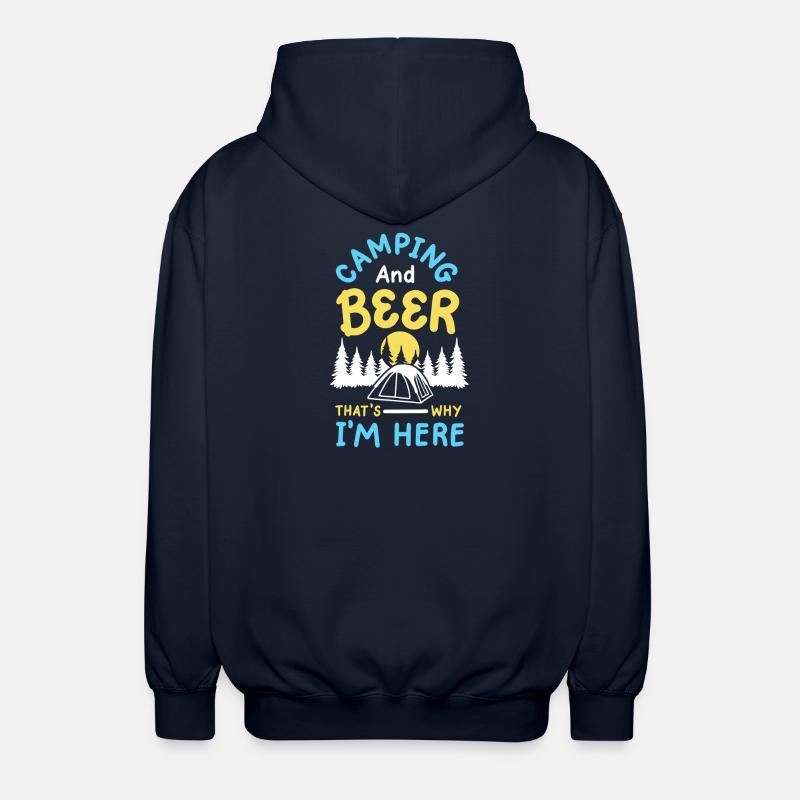 Camping und Bier Camper - Unisex Kapuzenjacke - Navy