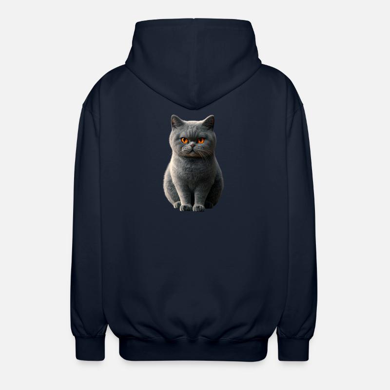 Britisk korthåret kat BKH Kat Mor Søde katte - Unisex hættejakke. - marineblå