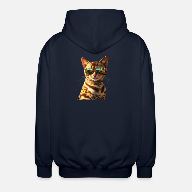 Bengalsk kat Leopard Kat Leopardette Bengalske Katte - Unisex hættejakke. - marineblå