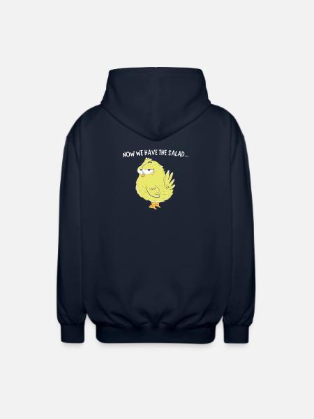 Küken mit Salat Spruch - Unisex Kapuzenjacke - Navy