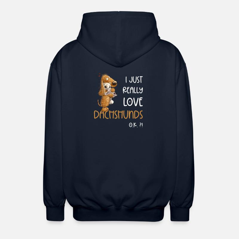 J’aime vraiment les teckels teckels - Veste à capuche unisexe - marine