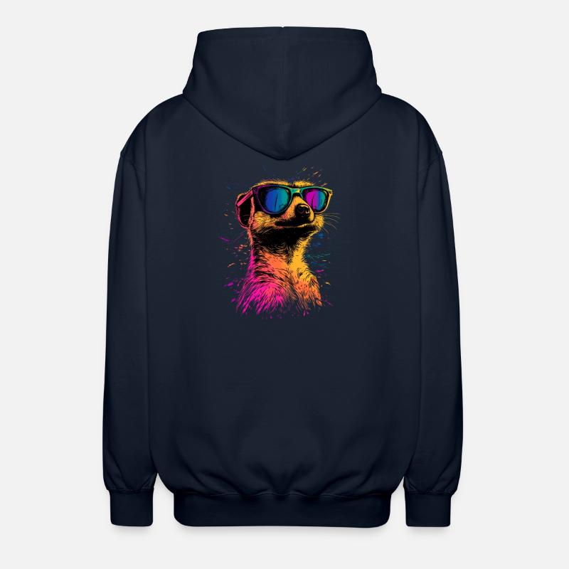 Erdmännchen Sonnenbrille Bunt Süßes Erdmännchen - Unisex Kapuzenjacke - Navy