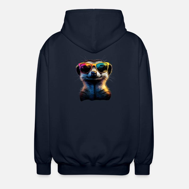 Erdmännchen Sonnenbrille Bunt Süßes Erdmännchen - Unisex Kapuzenjacke - Navy