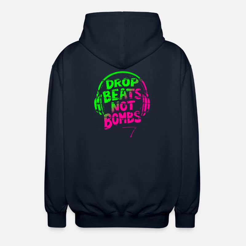 Drop Beats Not Bombs vert rose - Veste à capuche unisexe - marine