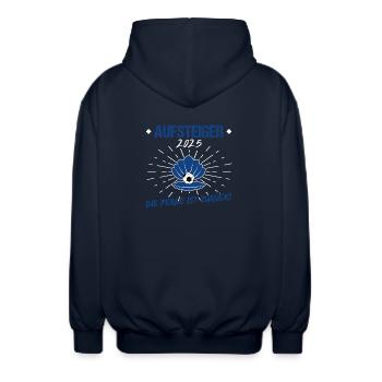 Hamburg Aufstieg - Unisex Kapuzenjacke - Navy - Hinten - AI Model Male 185 light (185cm)