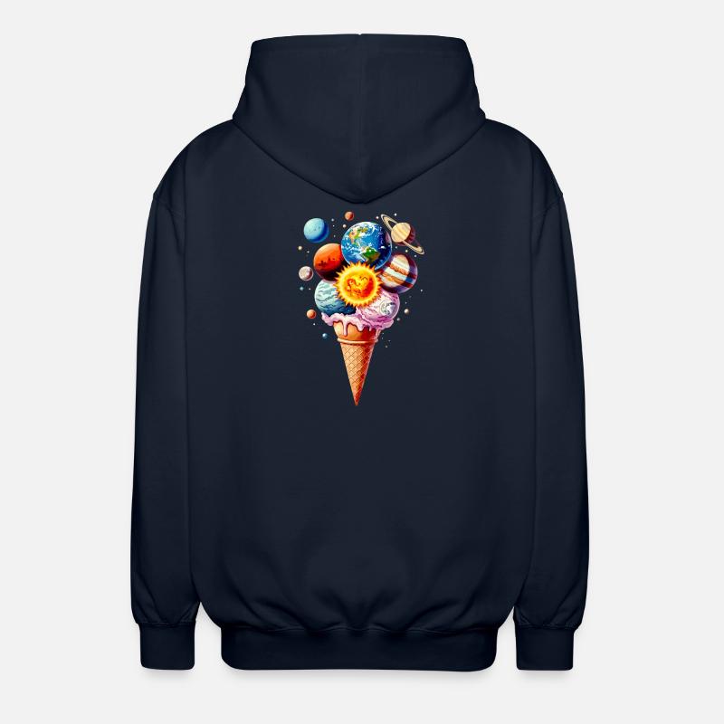Planeten Eiscreme Waffel Eis - Unisex Kapuzenjacke - Navy