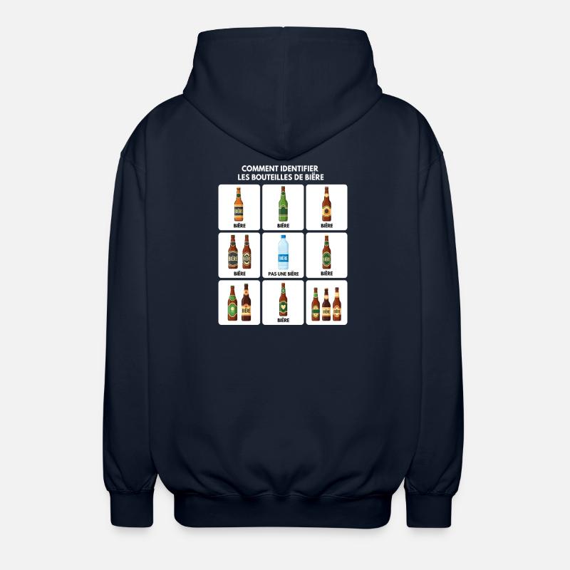 Guide d’identification de la bière - Veste à capuche unisexe - marine