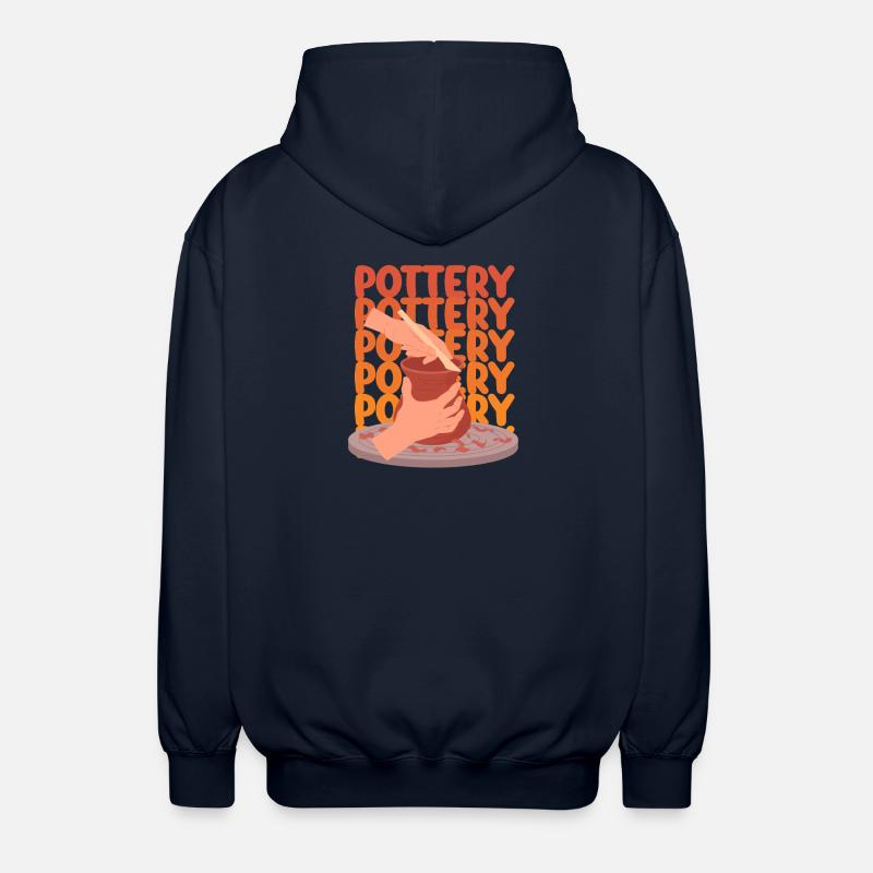 Pottery Passion For Creative Hands - Unisex Hooded Jacket - navy