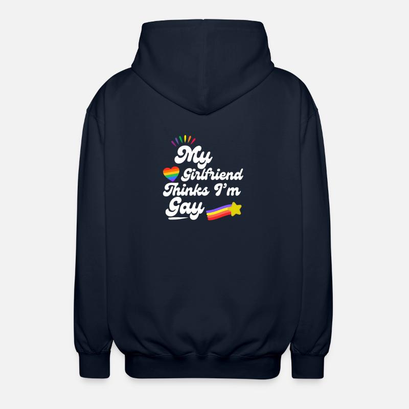 Rainbow Pride Heart Keepsake Design - Unisex Hooded Jacket - navy