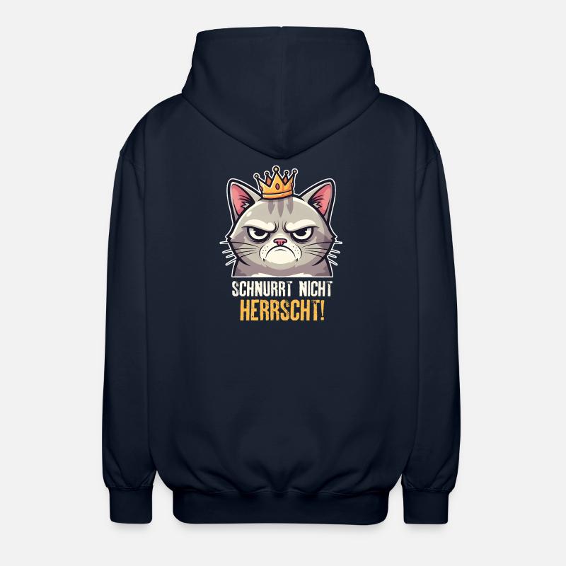 Grumpy Katze Herrscher Design - Unisex Kapuzenjacke - Navy