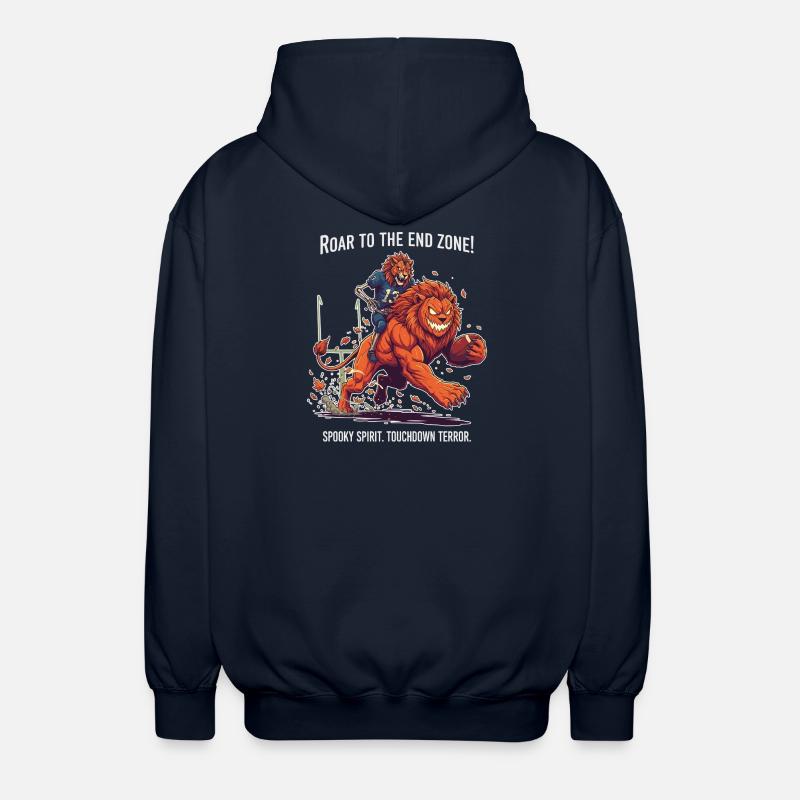 Spooky Touchdown Terror - Unisex Hooded Jacket - navy