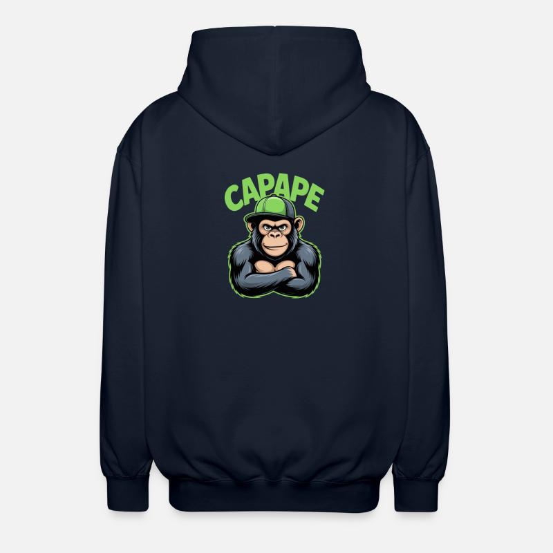 CAPAPE Cool Monkey avec casquette Style urbain - Veste à capuche unisexe - marine