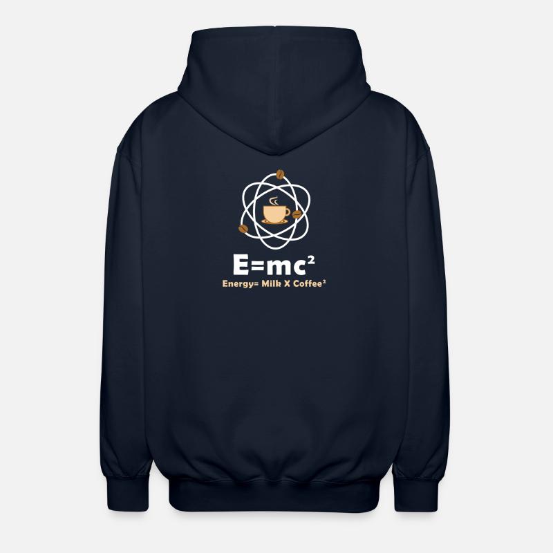 E=mc² Funny Physicist Saying Coffee Physics - Unisex Hooded Jacket - navy