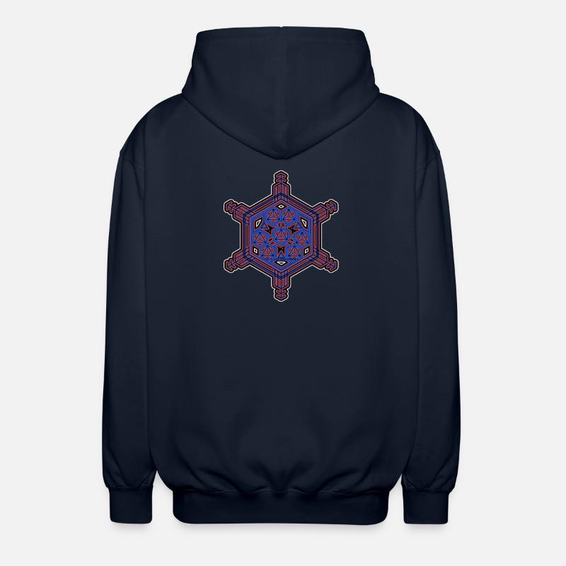 Expérience d’évolution fractale Motif hexagone étoile - Veste à capuche unisexe - marine