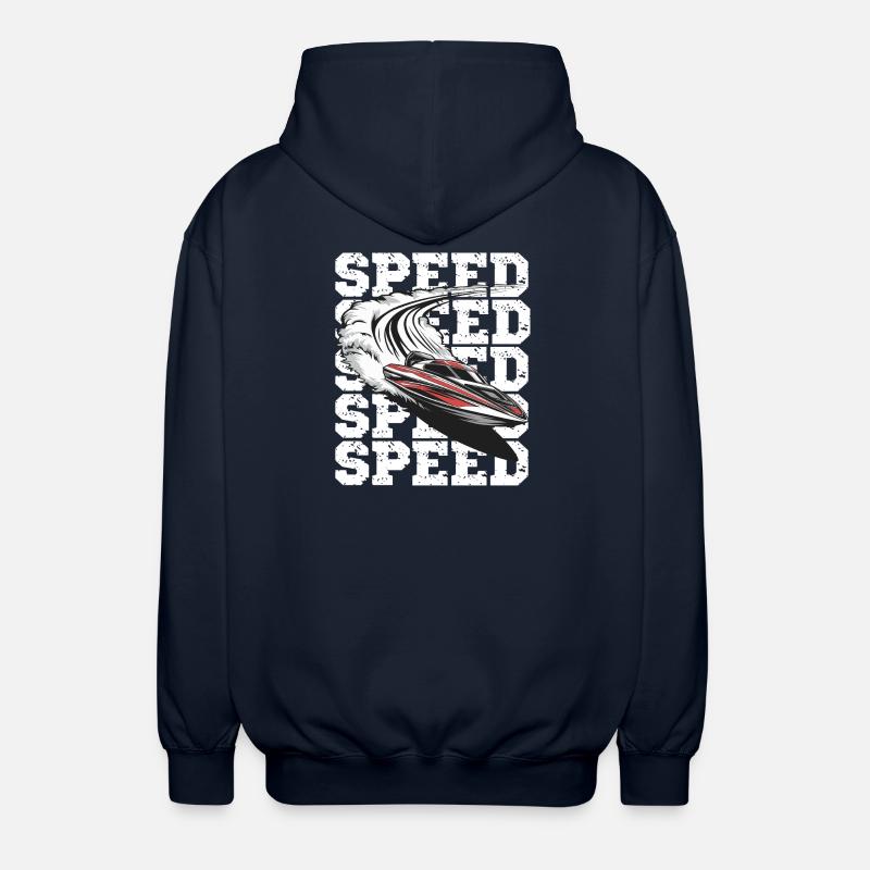  Geschwindigkeit Motorboot Abenteuer - Unisex Kapuzenjacke - Navy