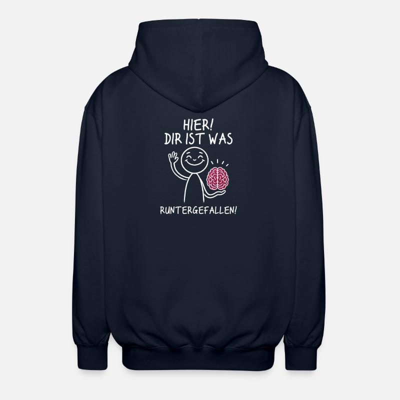 Hier Dir Ist Was Runtergefallen Sarkastischer - Unisex Kapuzenjacke - Navy