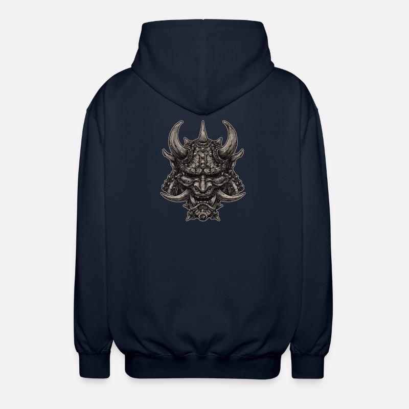 Dämonischer Samurai Helm Oni Maske - Unisex Kapuzenjacke - Navy