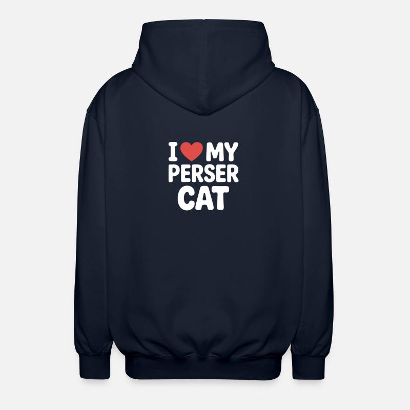 J’adore mon chat persan - Veste à capuche unisexe - marine