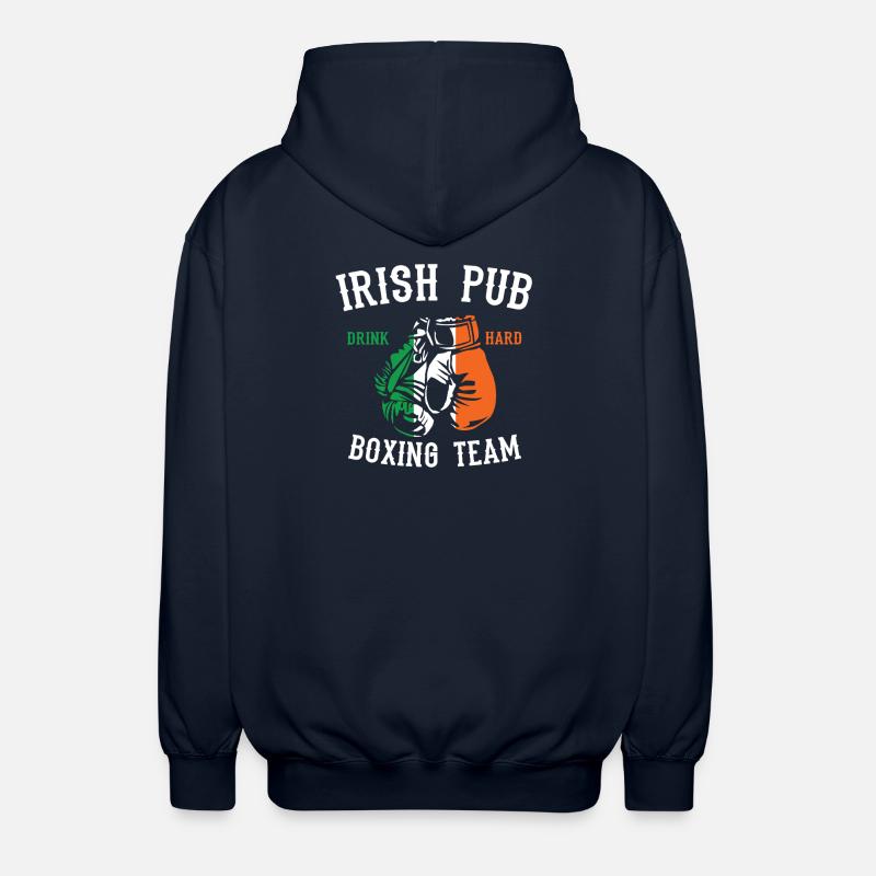 Irisches Pub-Boxteam - Unisex Kapuzenjacke - Navy