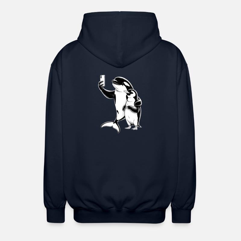 Orques et phoque - Veste à capuche unisexe - marine