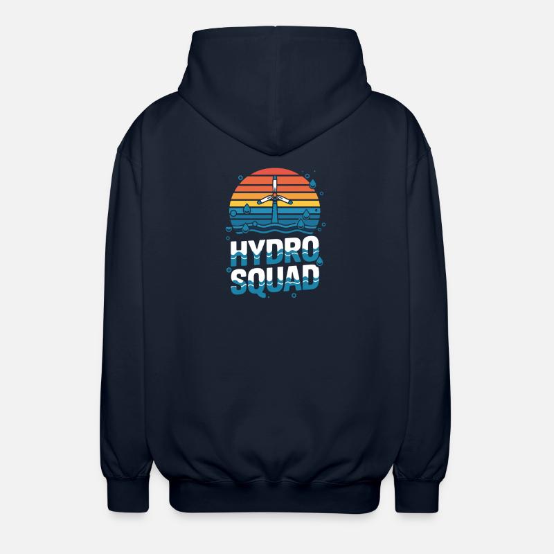 Hydro Squad Hydropower Team Renewable Energy - Unisex Hooded Jacket - navy