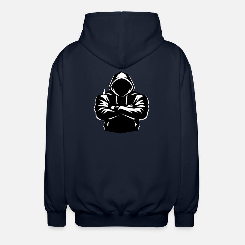 Kapuzenpulli-Figur und Vogel - Unisex Kapuzenjacke - Navy