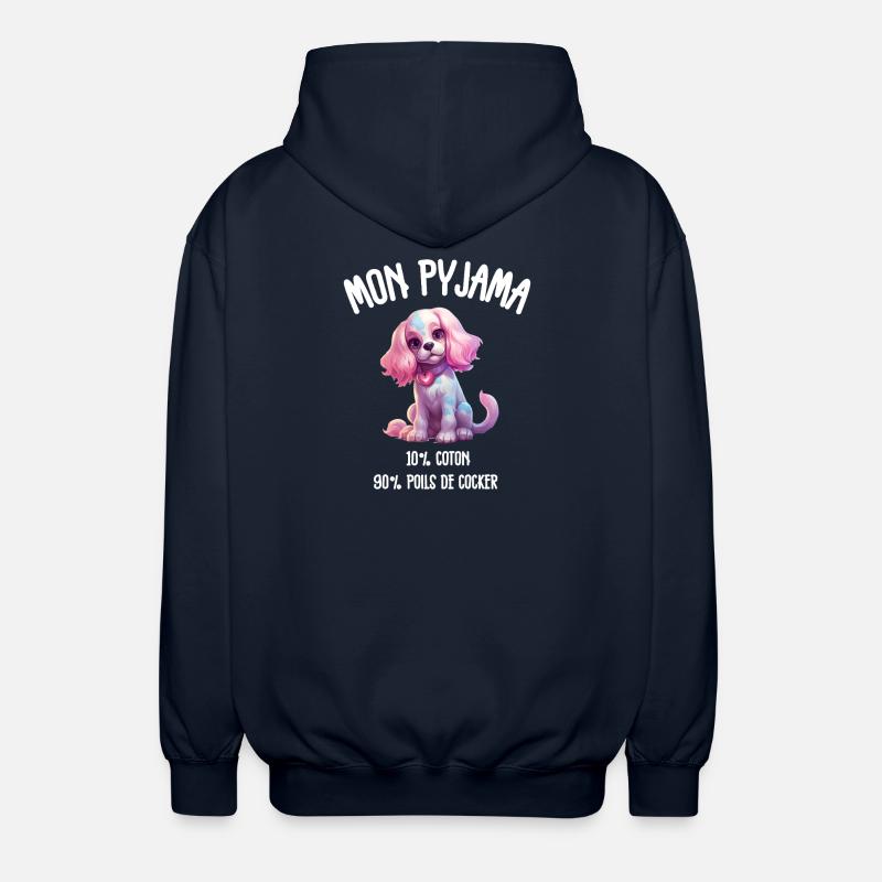 Pyjama Chien Cocker Drôle - Veste à capuche unisexe - marine