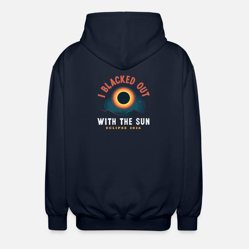 Solar eclipse 2026, August 12 - Unisex Hooded Jacket - navy