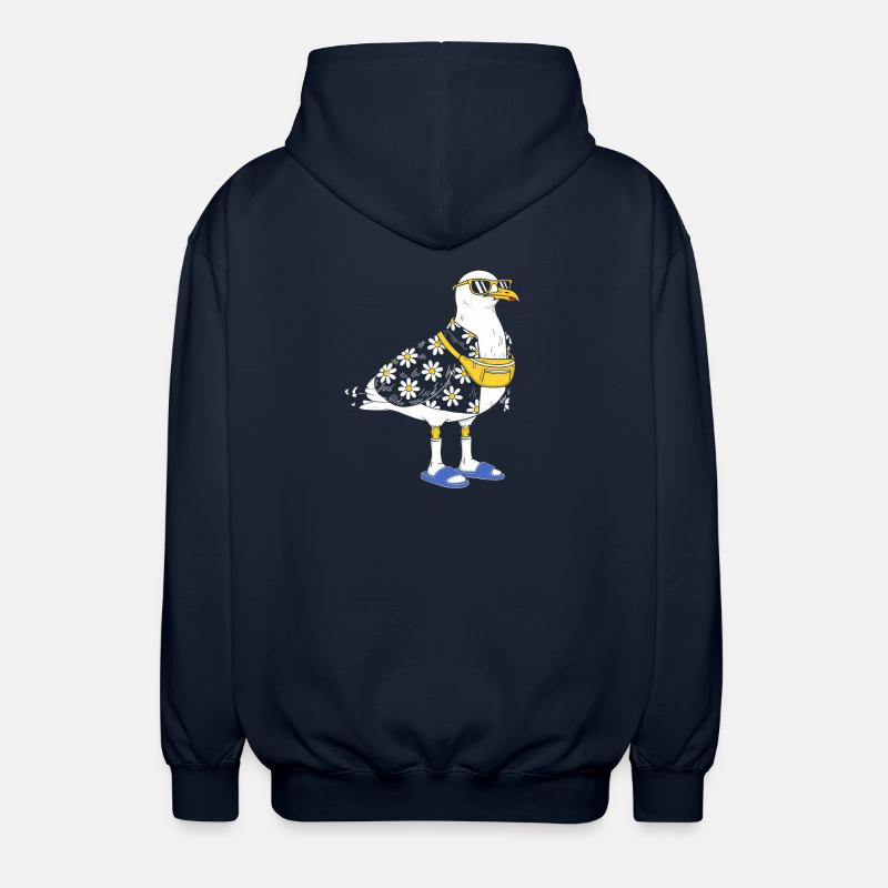 Gänseblümchen-Seemöwe im Sommerlook - Unisex Kapuzenjacke - Navy