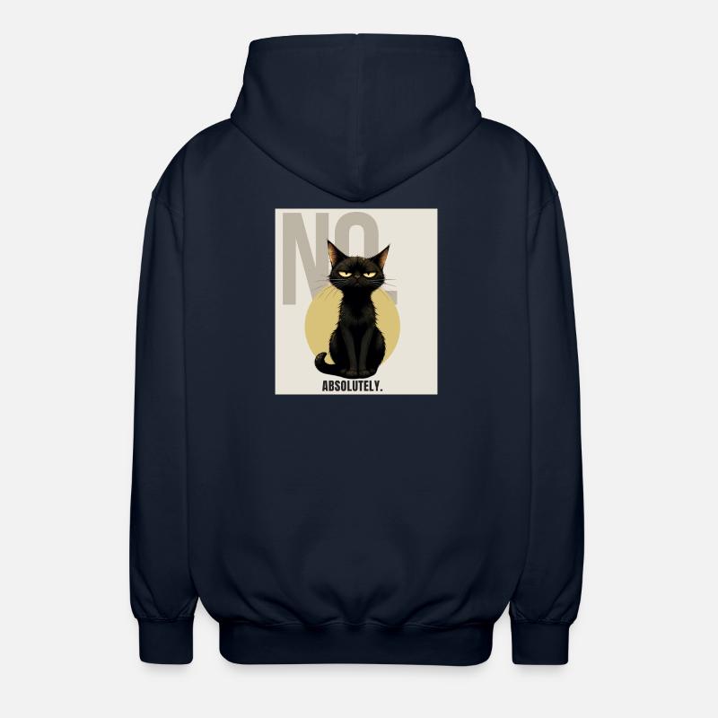 NO. – Sarcastic Black Cat Design - Unisex Kapuzenjacke - Navy