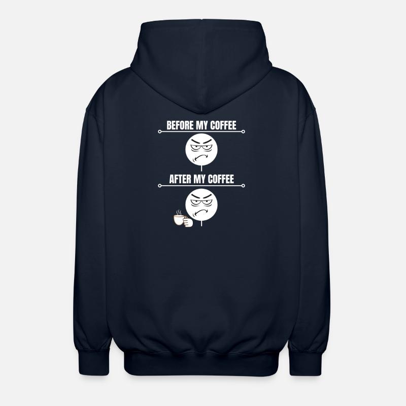 Grumpy Coffee Mood - Unisex Hooded Jacket - navy