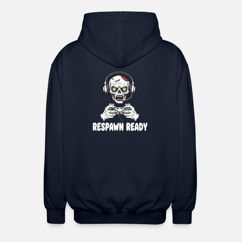 Respawn Ready Zombie Skull Gaming - Veste à capuche unisexe - marine