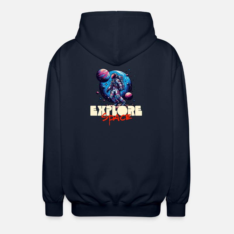 Explore Space Astronaut - Unisex Hooded Jacket - navy