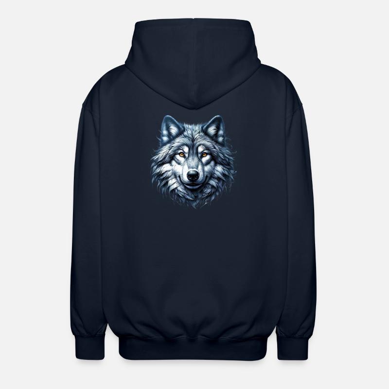 Wolf - Unisex Hooded Jacket - navy