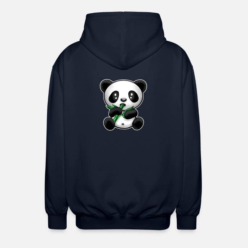 Panda mit Bambus - Unisex Kapuzenjacke - Navy