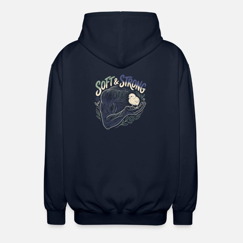 Soft And Strong Men - Unisex Hooded Jacket - navy