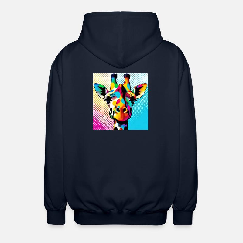 Giraffe Pop Art - Unisex Kapuzenjacke - Navy