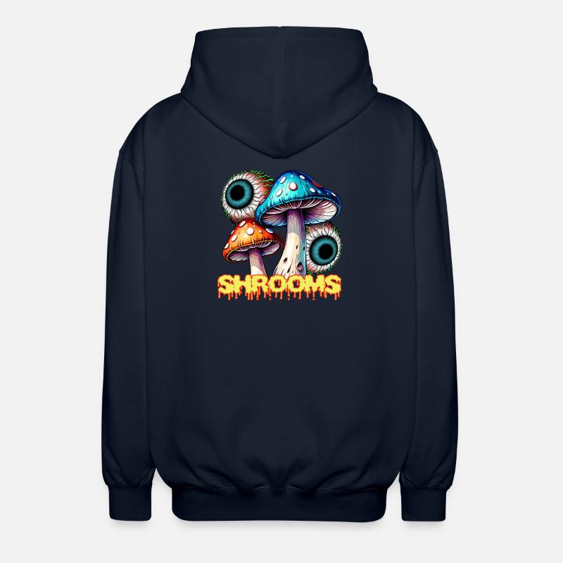 Champignons Psychédéliques Illusion Oeil Art - Veste à capuche unisexe - marine