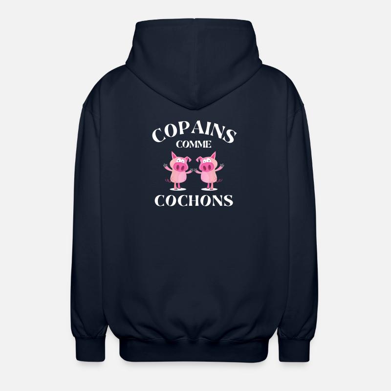 copains comme cochons, meilleurs amis - Veste à capuche unisexe - marine