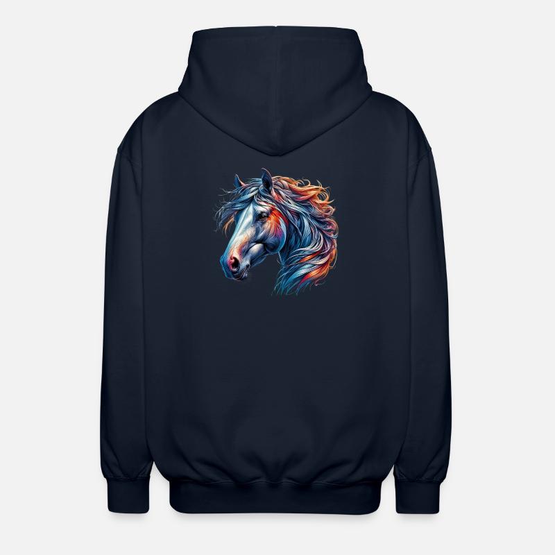 Pferd - Unisex Kapuzenjacke - Navy
