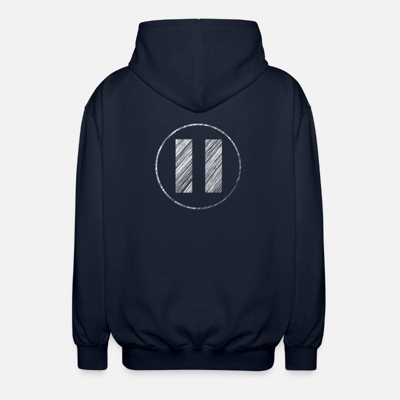 Handgezeichnetes Pause-Symbol im Scribble-Look - Unisex Kapuzenjacke - Navy