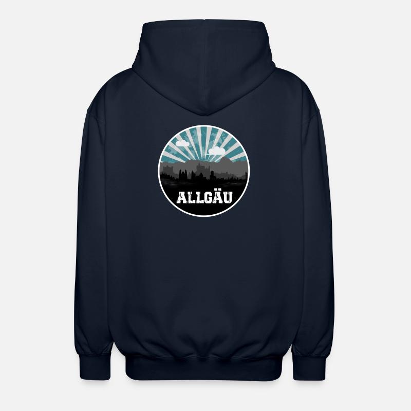Allgäu Blue Hour Skyline - Unisex Hooded Jacket - navy