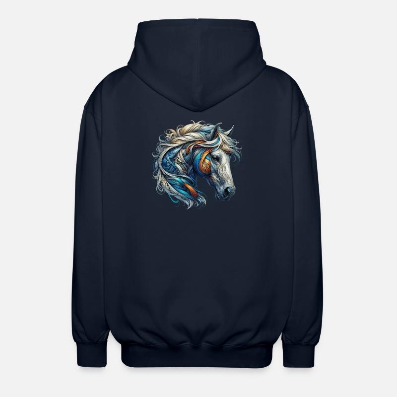 Cheval - Veste à capuche unisexe - marine