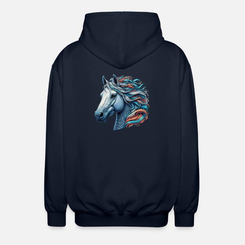 Cheval - Veste à capuche unisexe - marine