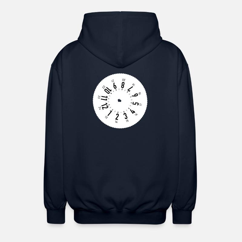 Tachygraphe 24h/24 et 7j/7 - Veste à capuche unisexe - marine