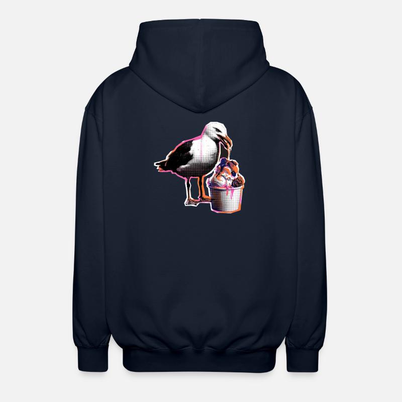 Möwe Isst Eis - Unisex Kapuzenjacke - Navy